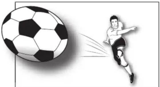 Illustration of a soccer player kicking a ball, with no text or symbols present.
