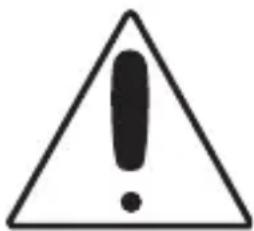Warning symbol with exclamation mark inside triangle, commonly used to indicate caution or hazard