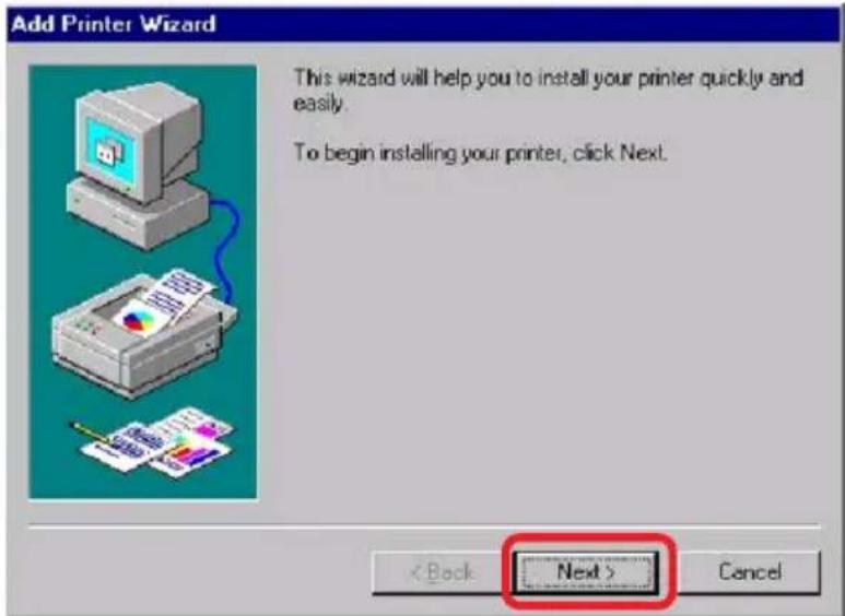 Add Printer Wizard This wizard will help you to install your printer quickly and easily. To begin installing your printer, click Next. < Back Next > Cancel
