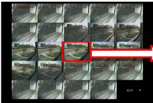 Street photo with multiple surveillance cameras and a red overlay highlighting a specific location on the right.