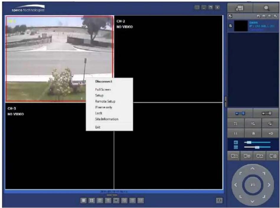 speco technologies CH-2 NO VIDEO Disconnect Full Screen Setup Remote Setup Frame only Lock Site Information Exit CH-3 NO VIDEO 2018-07-20 19:15:13