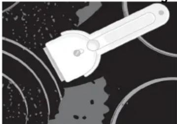 Illustration of a spatula on a surface with abstract curved lines (no text or symbols)