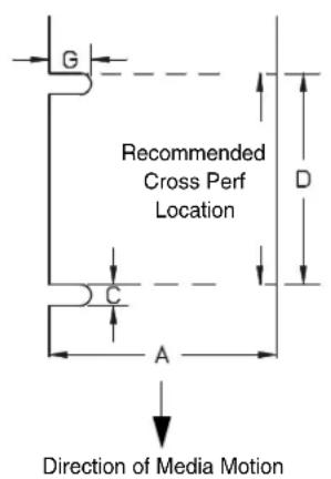 G Recommended Cross Perf Location C A D Direction of Media Motion