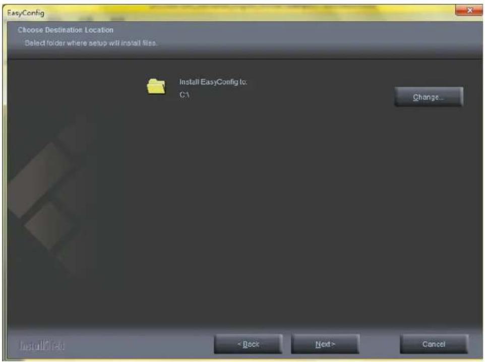 EasyConfig Choose Destination Location Select folder where setup will install files. Install EasyConfig to: C1 Change... Install C1 < Back Next> Cancel