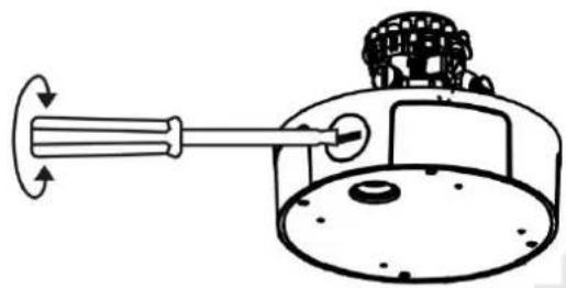 Technical line drawing of a mechanical device with rotating shaft and housing (no text or symbols)