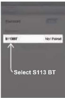 S113BT No Paired Select S113 BT