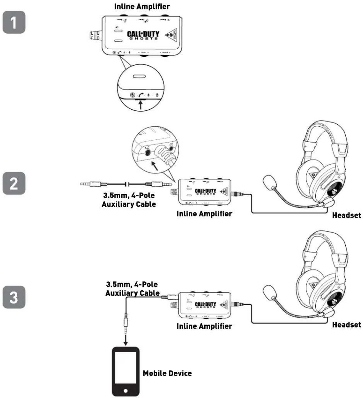 TURTLE BEACH Call of Duty: Ghosts: Shadow - Using the Inline Amplifier - 1