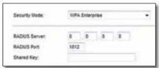 Security Mode: VIPA Enterprise RADIUS Server: 0 0 0 0 RADIUS Port: 1512 Shared Key: