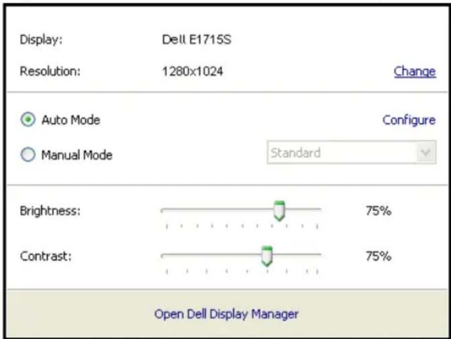 DELL E Series E1715S - Utiliser la boîte de dialogue Réglages rapides - 1