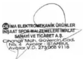 ÖBİMA ELEKTROMEKANİK ÖRÜNLER İNŞAAT SPOR-MAL-ZEMELERİ İMALAT SANAYI VE TICARET A.Ş. ÇİNGARİ Mah, Güverçin.Cad. No. 4 Avciar - İSTANBUL Avciar V.D. 273.008 9118