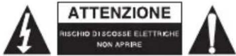 ATTENZIONE RISCHIO DISCOSSE ELETTRICHE NON APRIRE
