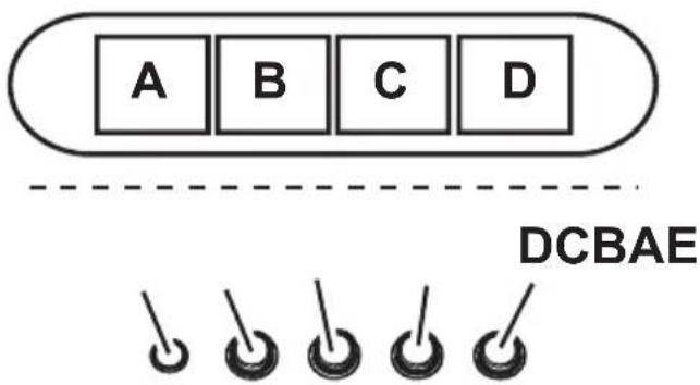A B C D DCBAE