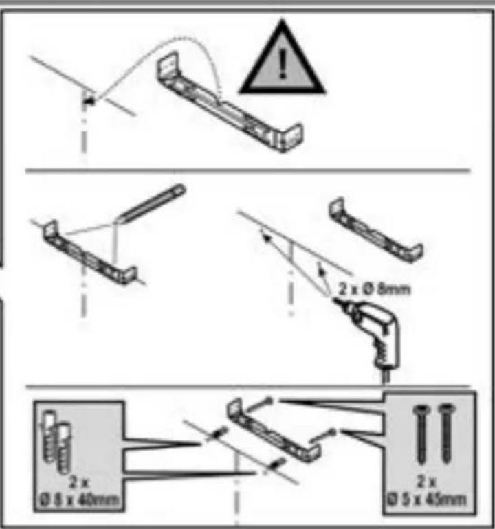 2 x Ø 8mm Ø 5 x 40mm 2 x Ø 5 x 45mm
