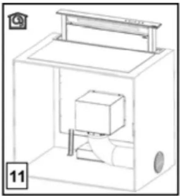 Line drawing of a simple industrial machine or storage unit with a central box and side panel, no text or symbols present.