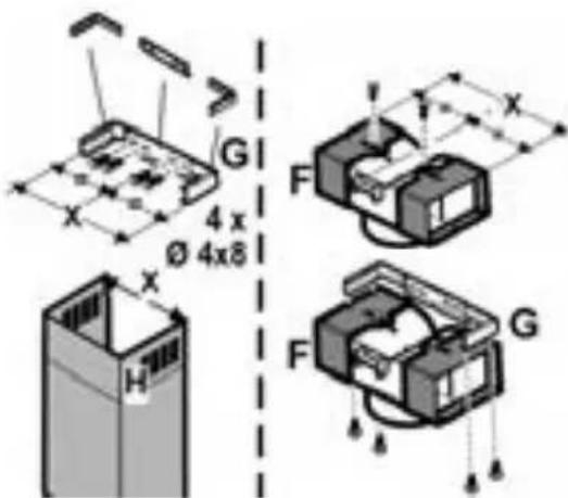 G 4 x Ø 4x8 F H F G