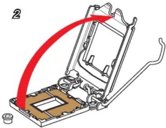 Diagram of a mechanical assembly with red arrows indicating motion or force direction (no text or symbols).