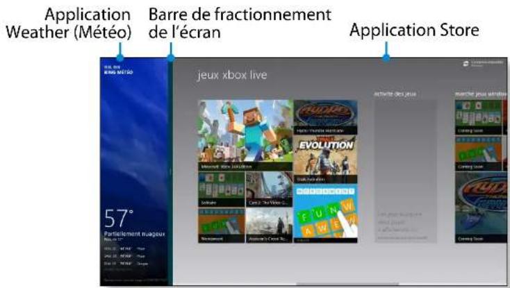 Application Weather (Météo) Barre de fractionnement de l'écran Application Store 57° Ferrariement maçou jeux xbox live Jeux Xbox live actente des jeux marche jeux attitudes EVOLUTION EVOLOURS COMPO CART 2.10 VIDE LEMONDAY Automé à Crout No. CURRY STORE