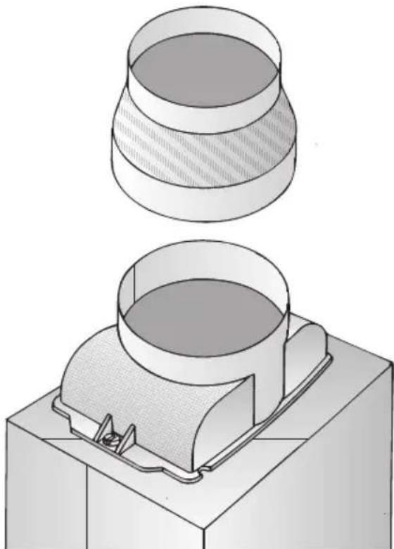 BOSCH DKE645M - Collegamento del tubo di scarico ∅ 100 mm: - 1