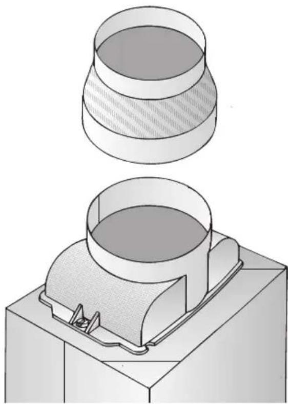 BOSCH DKE645M - Branchement du conduit d'évacuation ∅ 100 mm: - 1