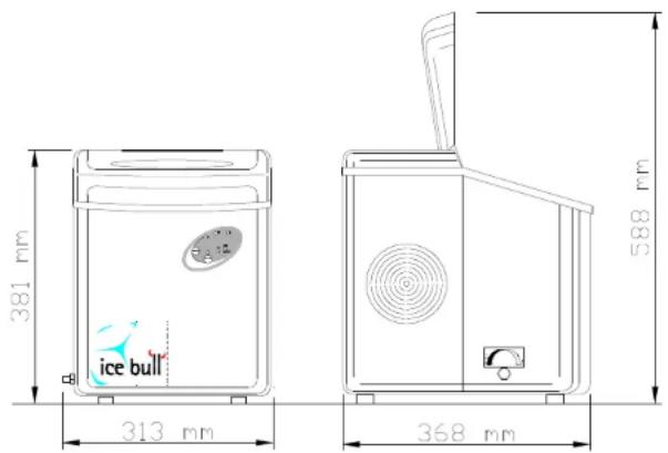 381 mm ice bull 313 mm 588 mm 368 mm