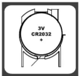 3V CR2032 +