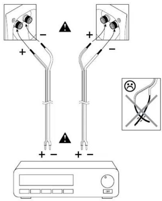 Diagram showing two connected devices with warning signs and a sad face symbol, illustrating electrical or safety hazard.