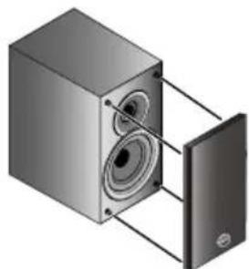 PIONEER X-CM42BTD - Rimozione e successiva installazione della griglia anteriore - 1