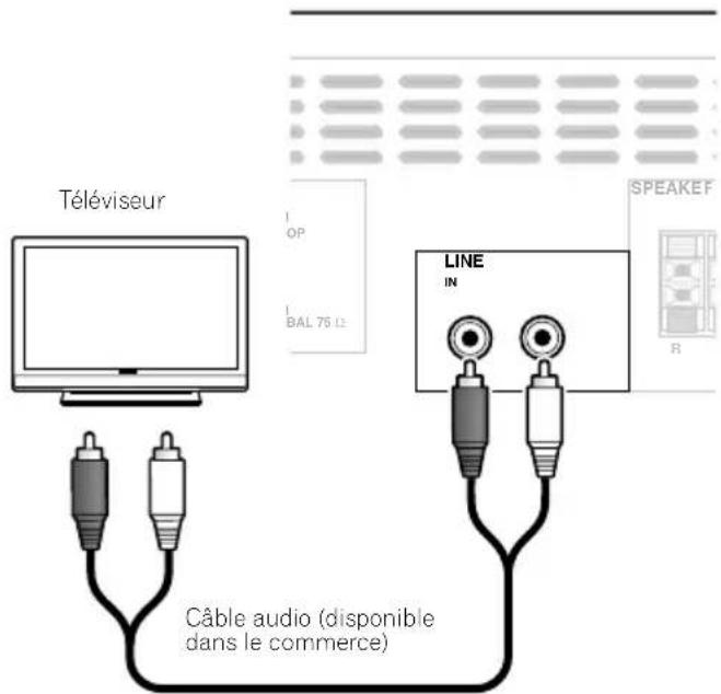 Téléviseur Câble audio (disponible dans le commerce) LINE IN SPEAKEF R