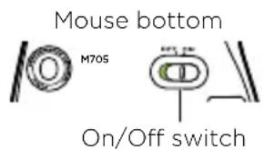 Mouse bottom M705 On/Off switch