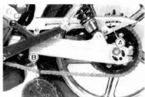 Mechanical assembly diagram showing a motor with labeled components (A and B), no readable text or symbols present.