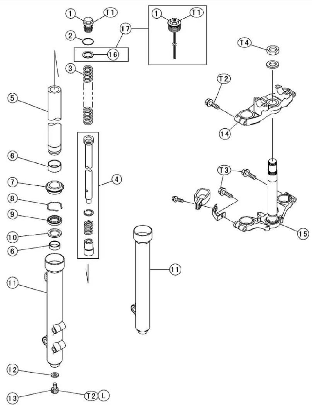 Exploded view diagram of a mechanical assembly with numbered parts and labeled components
