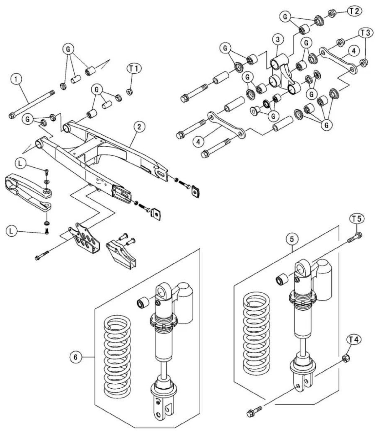 Technical diagram of mechanical assembly with labeled components including springs, bolts, and actuators