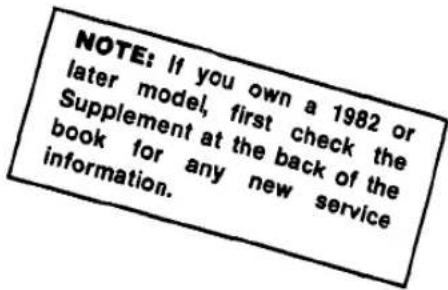 NOTE: If you own a 1982 or later model, first check the Supplement at the back of the book for any new service information.