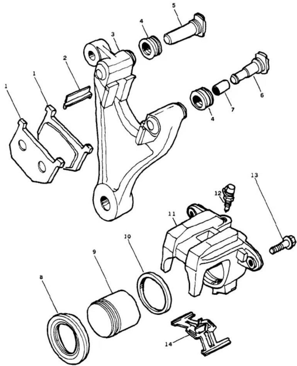 Exploded view diagram of a mechanical assembly with numbered parts for identification