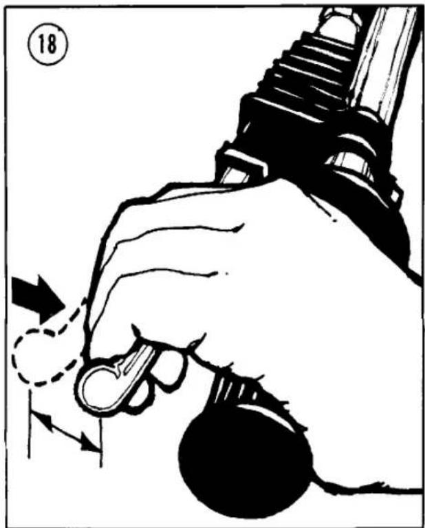 Illustration of a hand holding a tool with motion arrows indicating movement (no text or symbols)