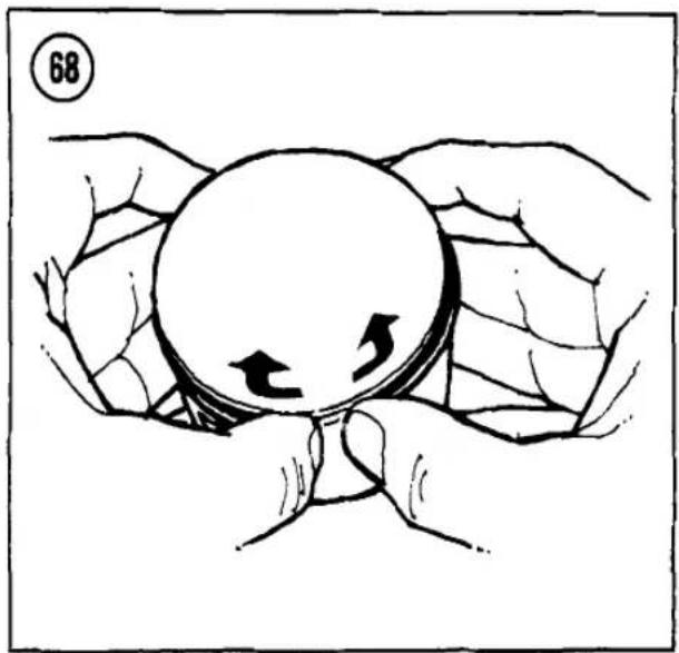 Illustration of hands holding a ball with arrows indicating motion (no text or symbols)