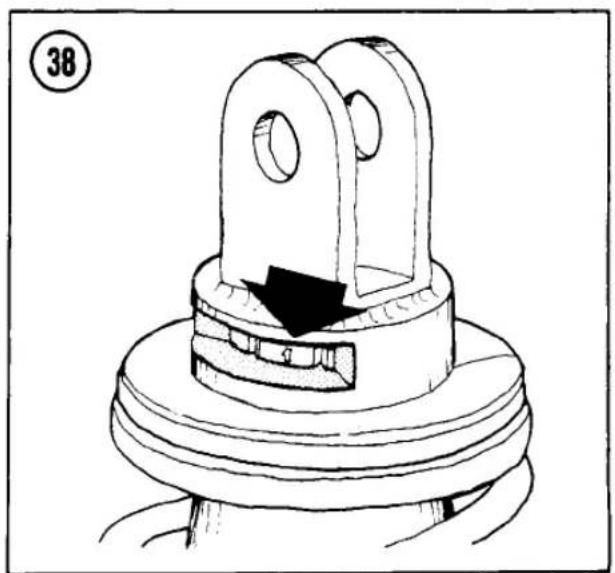 Technical line drawing of a mechanical pulley or clamp component (no text or symbols)