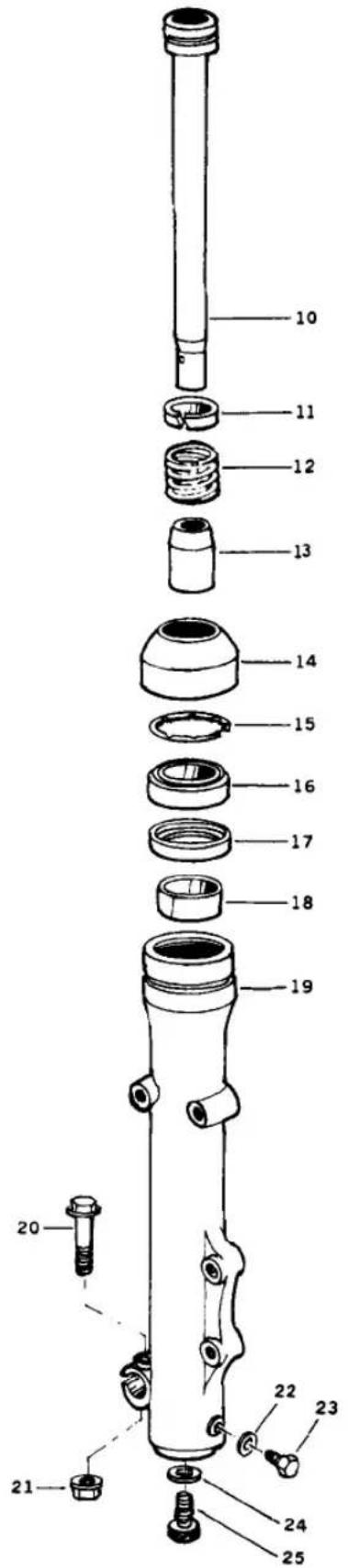 Exploded view diagram of a mechanical assembly with numbered parts for identification