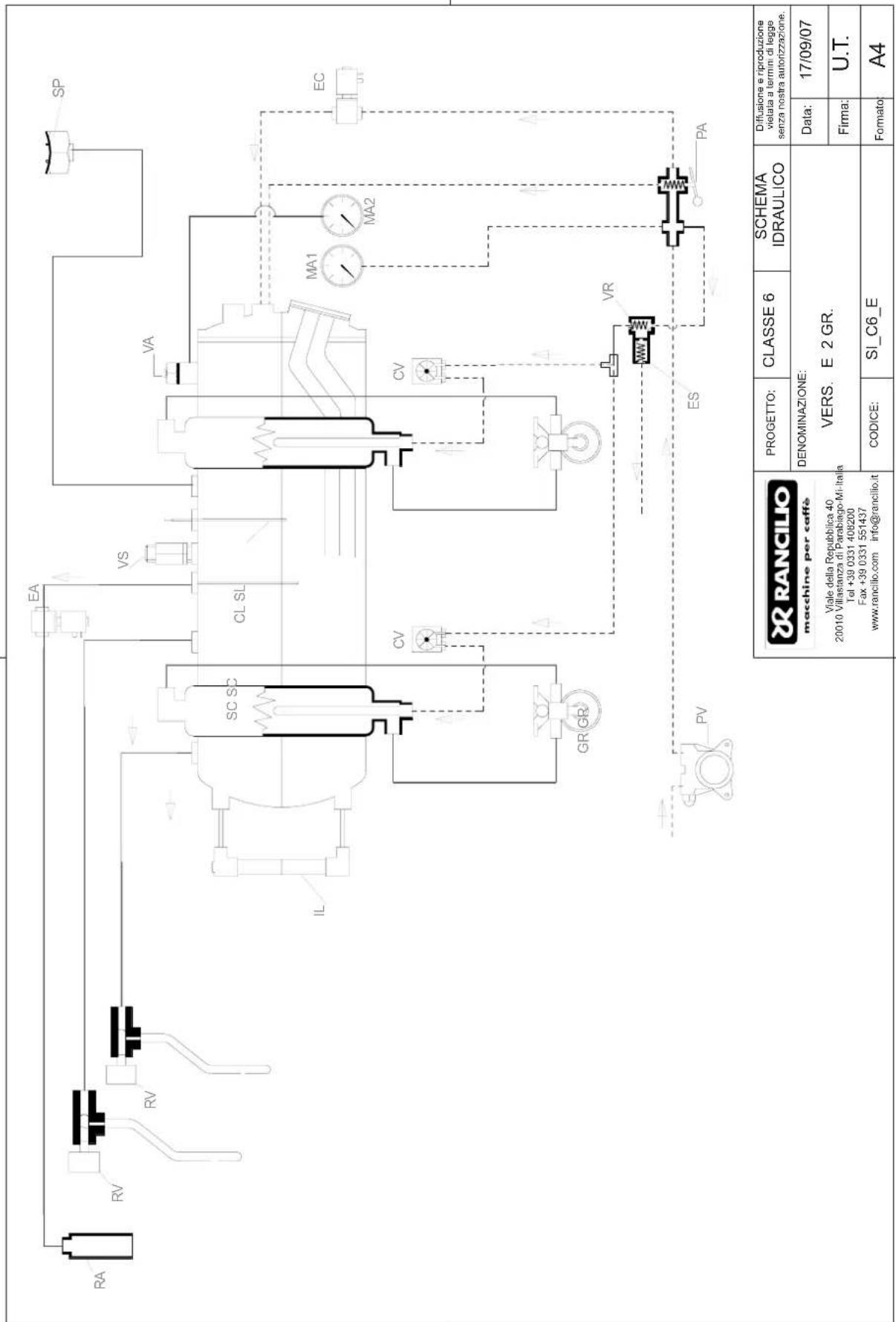 RANCILIO Classe 6 L - ESQUEMA HIDRÁULICO - 1