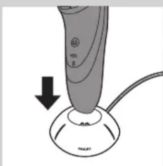 PHILIPS PowerTouch PT731 - Uzlāde, izmantojot lādēšanas statīvu (tikai PT866/PT739) - 1