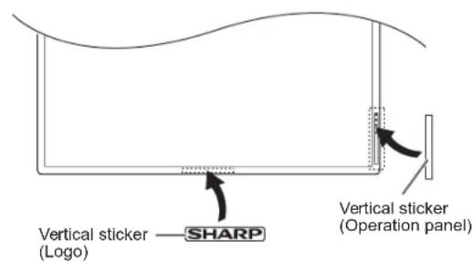 Vertical sticker (Logo) SHARP Vertical sticker (Operation panel)