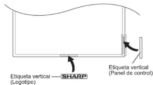 Etiqueta vertical (Logotipo) SHARP Etiqueta vertical (Panel de control)