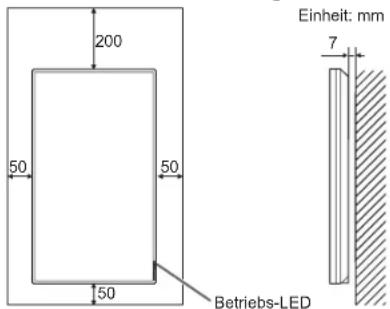 200 50 50 50 Einheit: mm 7 Betriebs-LED