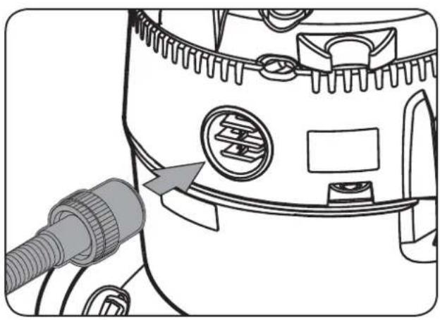 Technical line drawing of a mechanical device with a threaded connector and internal components (no text or symbols).