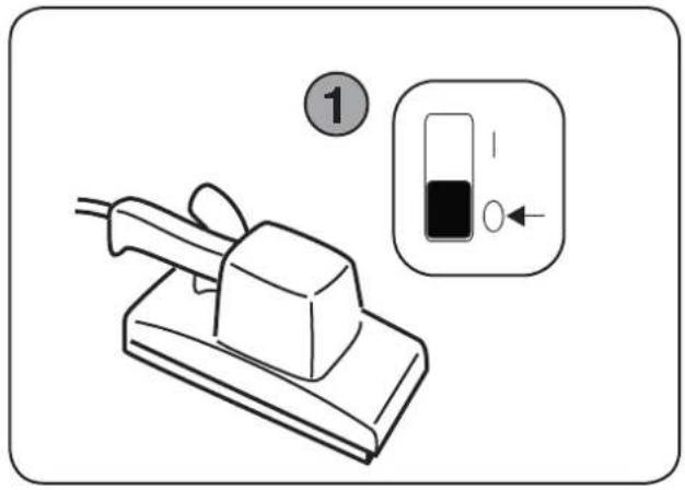 Diagram showing a plug device with a labeled component and a control panel with a black liquid level indicator.