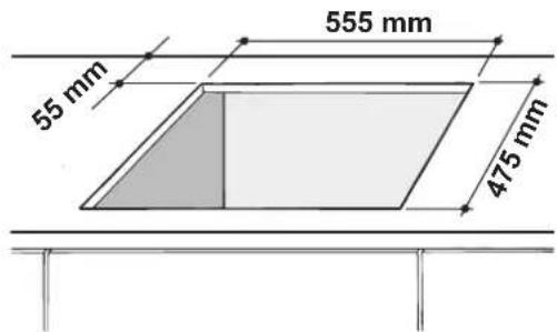 555 mm 55 mm 475 mm