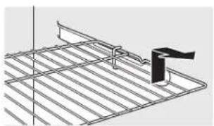 Pure technical line drawing of a metal rack with a handle and base, no text or symbols present