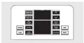 Screenshot of a software interface with menu options and control buttons, featuring icons for display, navigation, and settings.