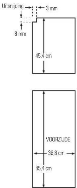Uitsnijding 3 mm 8 mm 45,4 cm VOORZIJDE 36,8 cm 85,4 cm