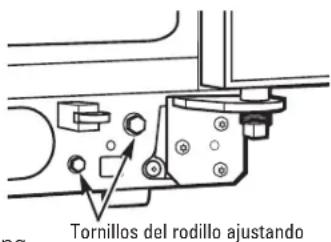 Tornillos del rodillo ajustando